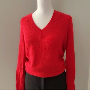 (NWT) GAP Red V-Neck Knit Sweater – Size S